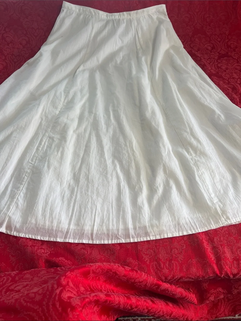 Dana Buchman White A-Line Midi Skirt Women’s Size 10 Cotton Lined Side Zip - Picture 1 of 9